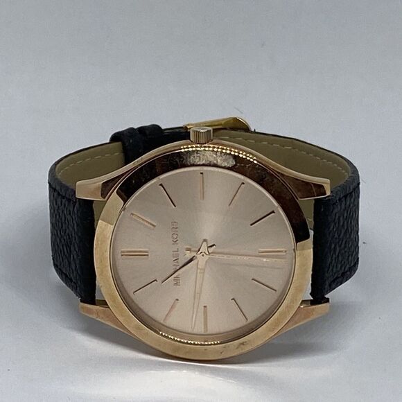 Michael Kors Runway MK3197 Unisex Black Leather Analog Dial Quartz Watch JK427 - Picture 7 of 12